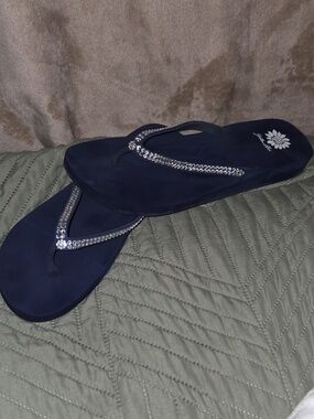 Yellowbox Rhinestone Flip Flops, Size 11